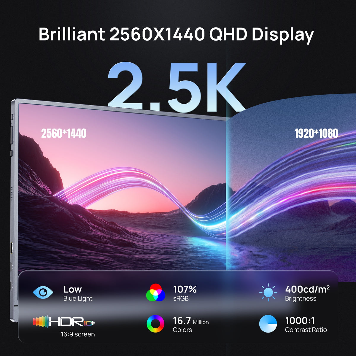 Arzopa Z3FC 16,1" 2,5K 180Hz Draagbare Gaming Monitor FreeSync