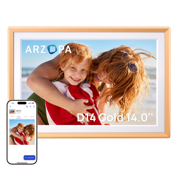 ARZOPA WiFi 14" FHD IPS Touch Screen Digital Picture Frame