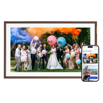 ARZOPA D15 15.6” WiFi Digital Photo Frame| Elegant Brown&Anti-Glare