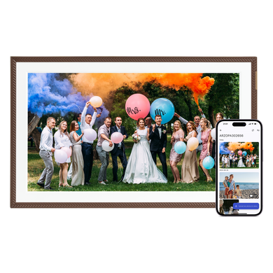 ARZOPA D15 15.6” Ψηφιακή Κορνίζα Φωτογραφιών WiFi| Κομψό Καφέ & Αντιθαμβωτική