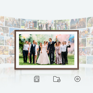 ARZOPA D15 15,6” WiFi Digitaal Fotolijstje | Elegant Bruin & Anti-Glans