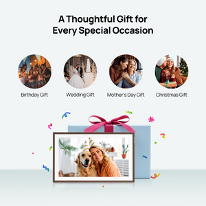 ARZOPA D15 15,6” WiFi Digitaal Fotolijstje | Elegant Bruin & Anti-Glans