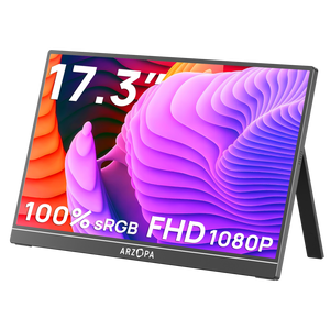 Arzopa A1M Portable Laptop Monitor | 1080P 17.3'' FHD IPS