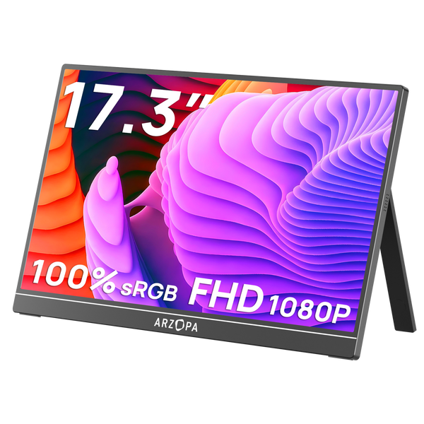 Arzopa A1M Tragbarer Laptop-Monitor | 1080P 17,3'' FHD IPS 