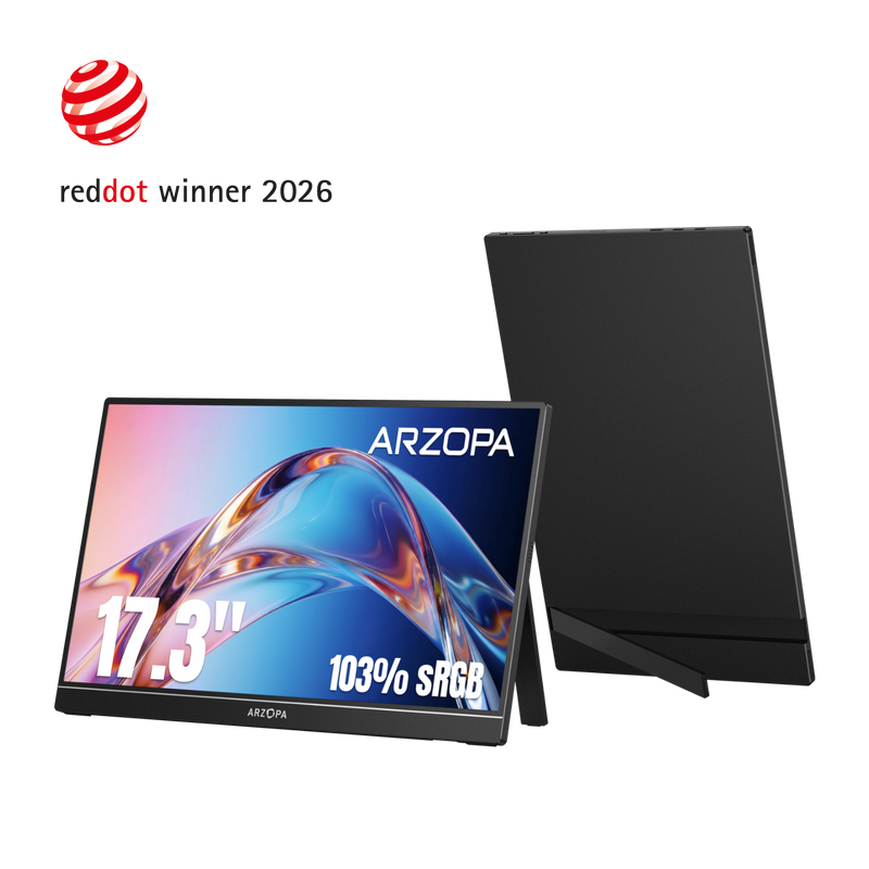 Arzopa A1M | 17.3" 1080p FHD Μεγάλη IPS Φορητή Οθόνη για Εργασία