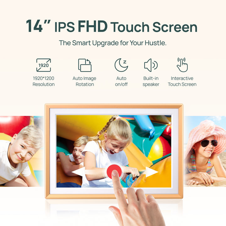 ARZOPA WiFi 14" FHD IPS Touch Screen Digital Picture Frame