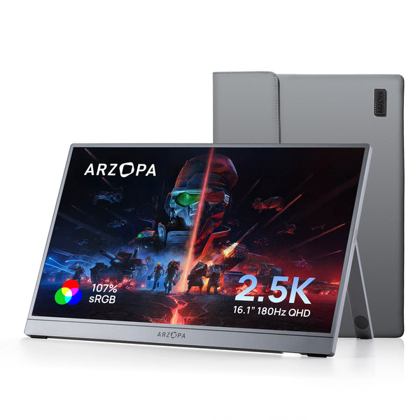 Arzopa Z3FC 16.1" Portable Gaming Monitor 2K QHD 180Hz Bundle