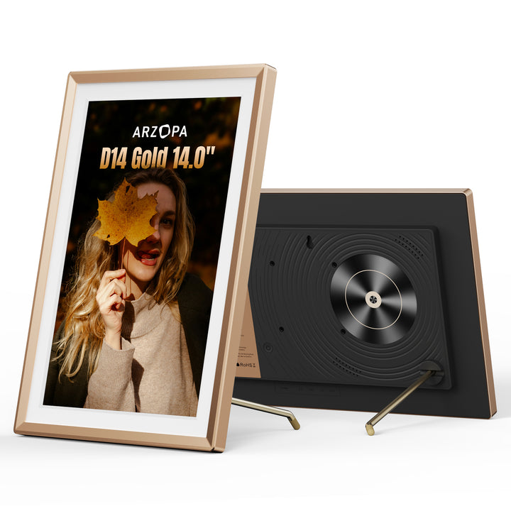 Arzopa D14 Champagne Gold | 14" Digital Photo Frame