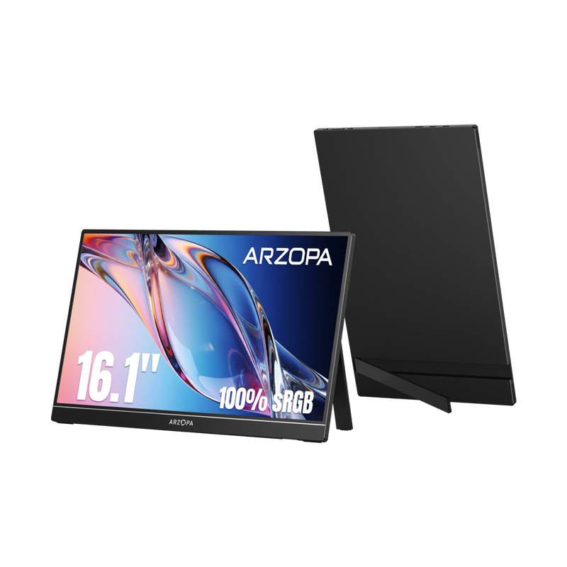 Arzopa Z1C 16.1" FHD 100%sRGB Φορητή Οθόνη με Βάση Στήριξης Μαύρη