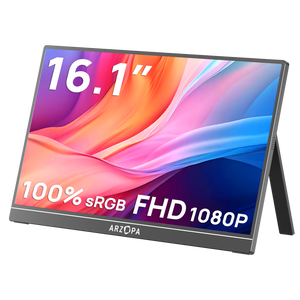 Arzopa Z1C 16,1" FHD 100%sRGB Draagbare Monitor Met Standaard Zwart