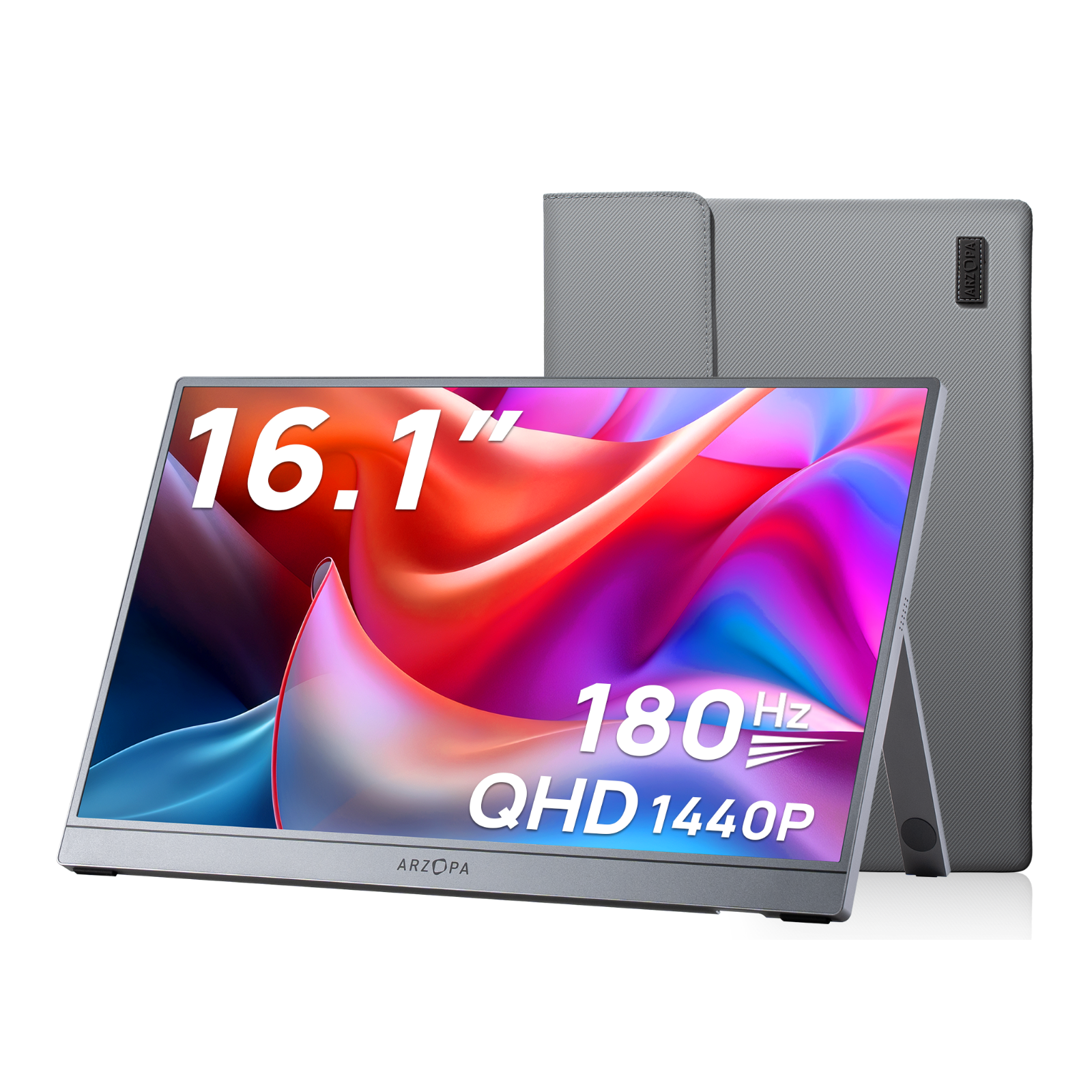 Arzopa Z3FC 16.1" Portable Gaming Monitor 2K QHD 180Hz Bundle