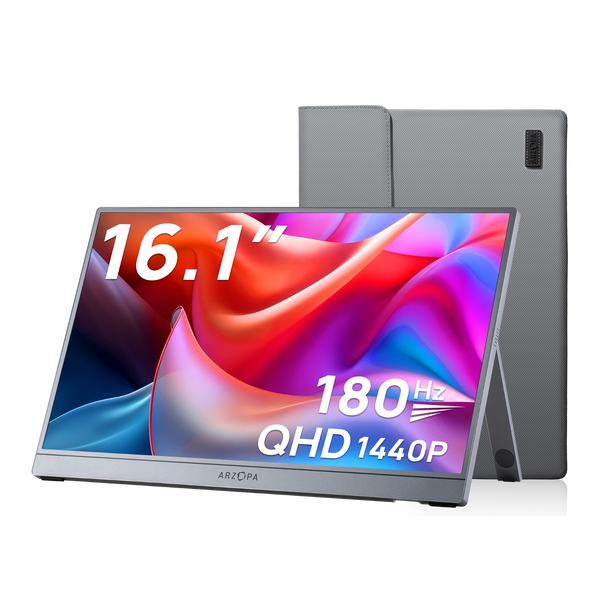 Arzopa Z3FC 16.1" Portable Gaming Monitor 2K QHD 180Hz Bundle