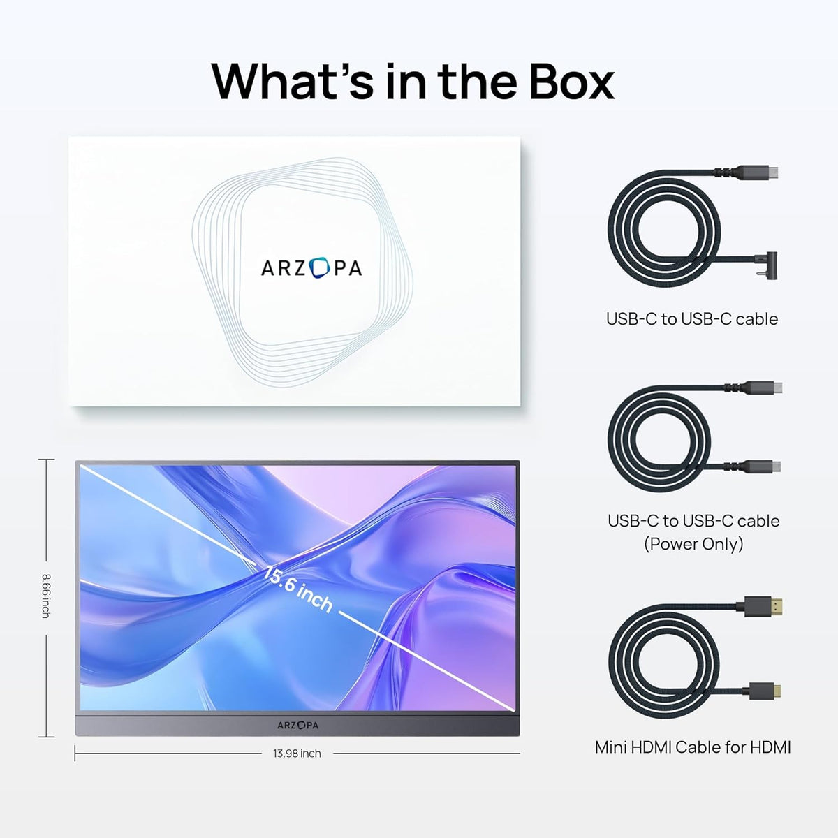 Arzopa A1 15,6 Inch FHD Lichtgewicht Draagbare Reis Monitor