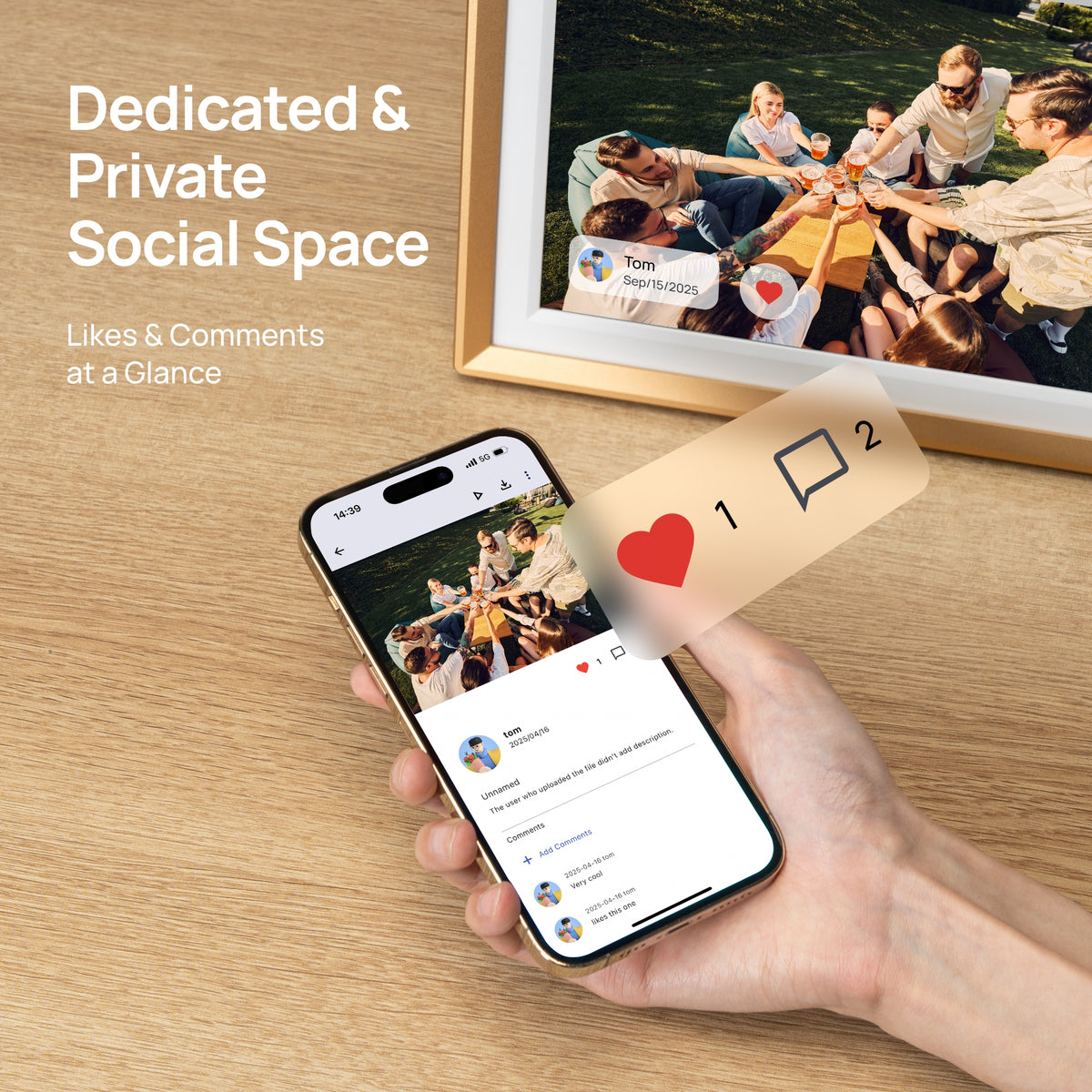 Arzopa D10 Champagnergold | 10,1" Digitaler Bilderrahmen