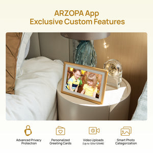 Arzopa D10 Champagnergold | 10,1" Digitaler Bilderrahmen