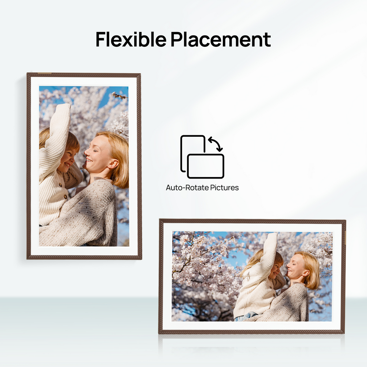 ARZOPA D15 15,6” WiFi Digitaal Fotolijstje | Elegant Bruin & Anti-Glans